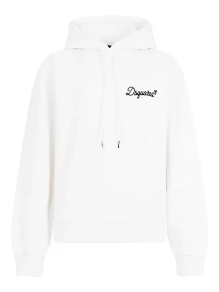 Hanorac cu glugă Dsquared2 cu glugă alb