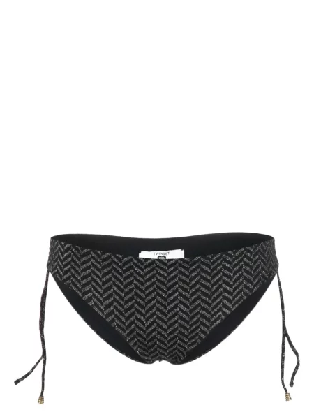 Bikini Twinset cu model herringbone cu legături