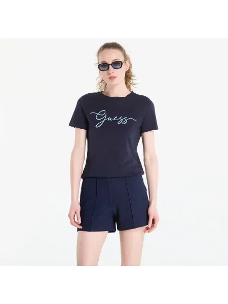 Tričko GUESS Circe Ss Cn T-Shirt Daring Ocean M