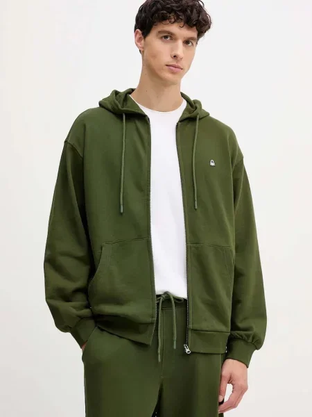 Суичър с качулка United Colors Of Benetton с качулка синьо