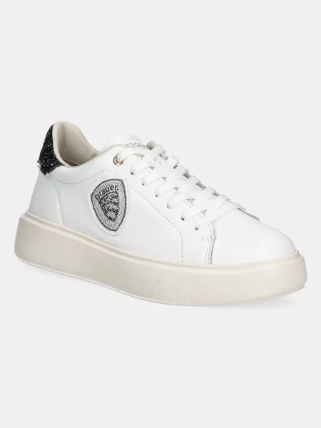 Sneakersy Blauer skórzane białe