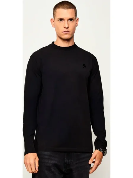 Hosszú ujjú póló Karl Lagerfeld fekete