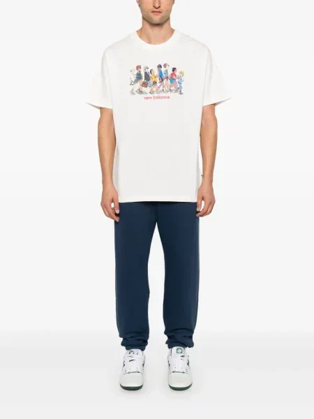 Бягане суичър с качулка New Balance бродиран синьо