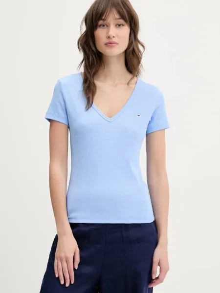 Тениска Tommy Jeans синьо