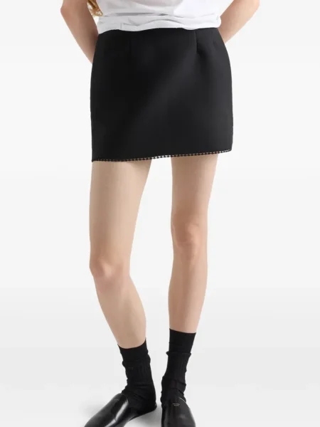 Fusta mini Prada din dantelă negru
