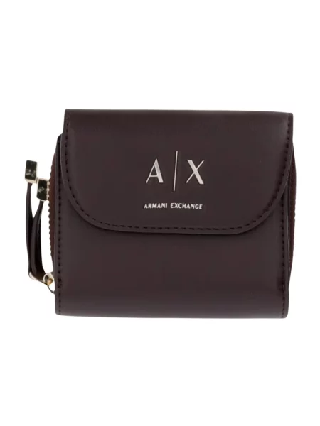Armani Exchange portfel z imitacji skóry brązowy