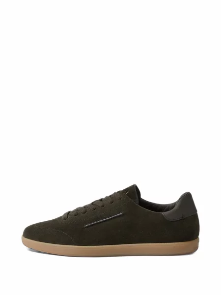 Sneakerși Zegna din piele de căprioară verde