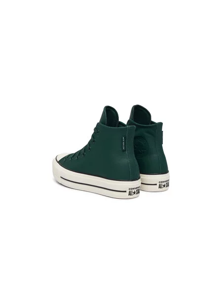 Modne superge Converse Chuck Taylor All Star Lift Platform Water-Repellent Temno zelena