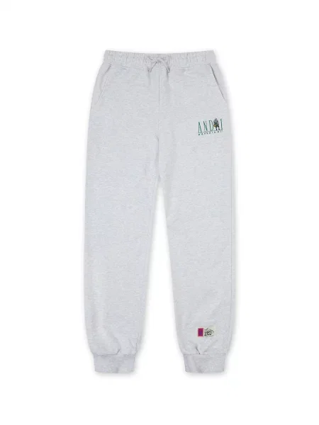 Pantaloni sport galben / gri amestecat / verde negru