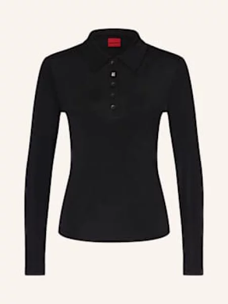 Hugo Koszulka Polo Z Dżerseju Darosevil schwarz czarne