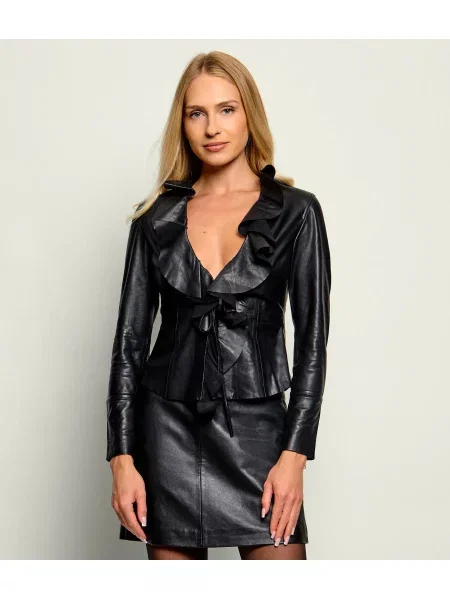 AllSaints De piele cămașă Luana negru