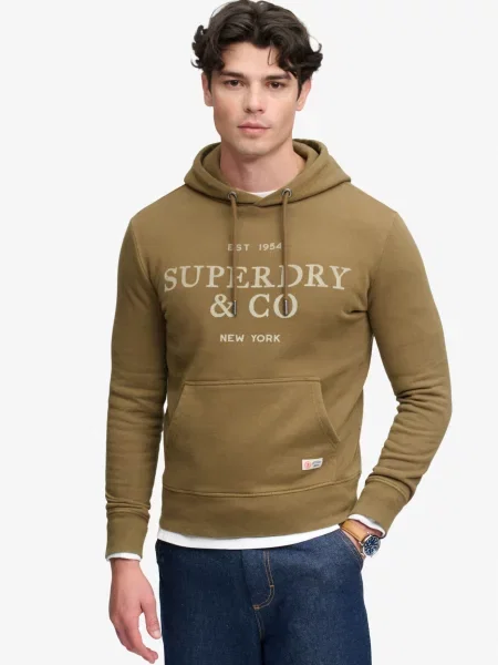 Superdry & Co Mikina Company krémová hnedá