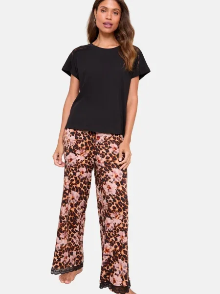 Lipsy Pijama maro / rosé negru