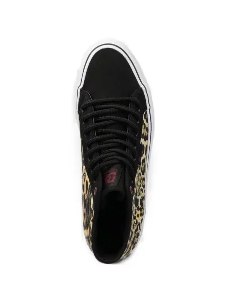 Sneakerși Dc Shoes cu platformă cu imagine cu model leopard negru