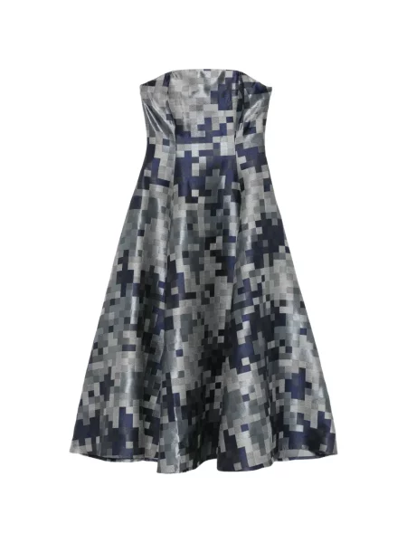 Rochie midi Leen Mougrhabi cu imagine fără bretele albastru