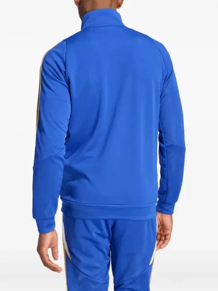 Papuci tip mules Adidas cu dungi cu imagine din jerseu albastru