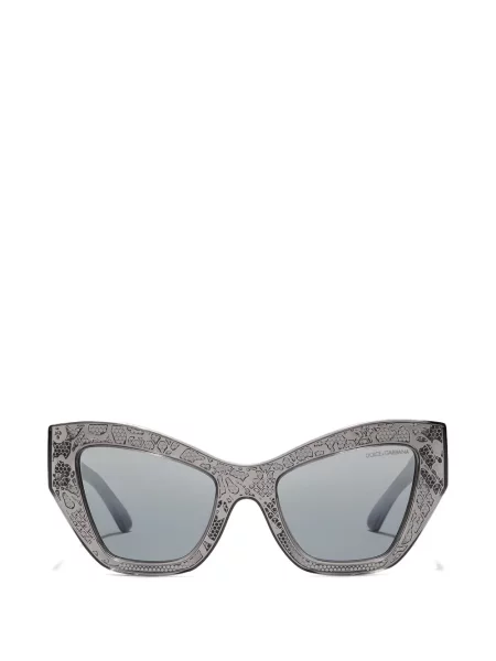 Ochelari de soare Dolce & Gabbana Eyewear cu imprimeu geometric din dantelă gri