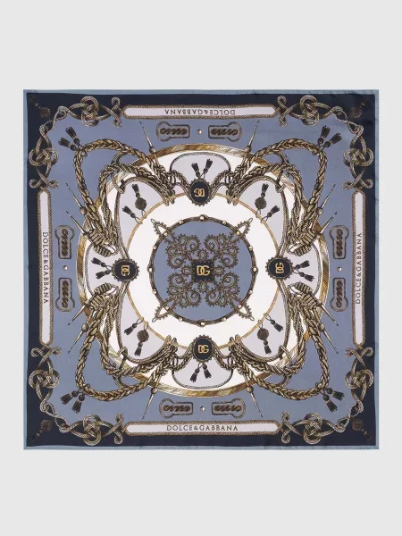 Шелковый платок Dolce&gabbana с принтом синий