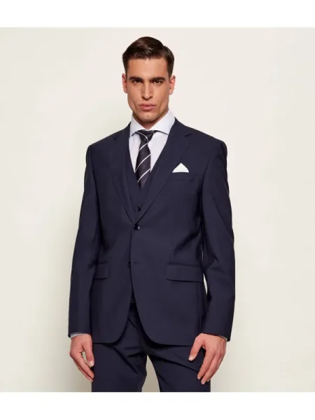 BOSS BLACK De lână sacou negru