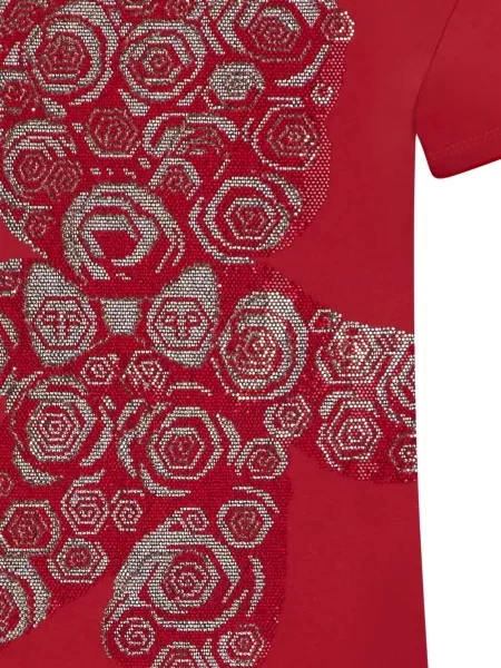 Ursuleț de pluș tricou Philipp Plein cu model floral roșu