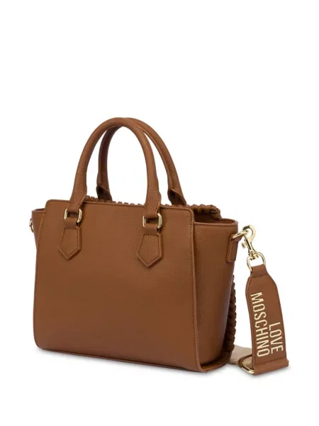 Geantă Love Moschino cu autograf maro