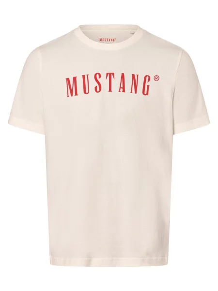 Mustang Koszulka Austin Mężczyźni nadruk M biały