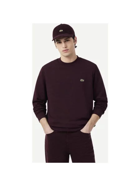 Bluza Lacoste Classic Fit Fleece bordowa XS brązowa