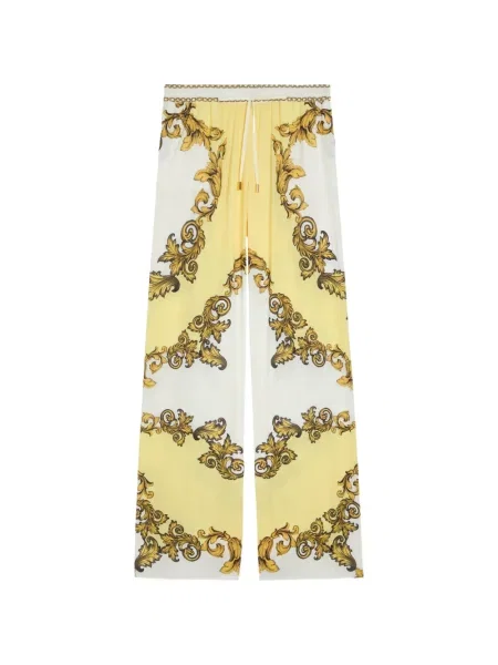 Húzózsinór palazzo nadrág Alice + Olivia nyomtatás sárga