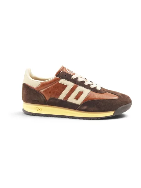 Sneakersy Back70 skórzane brązowe