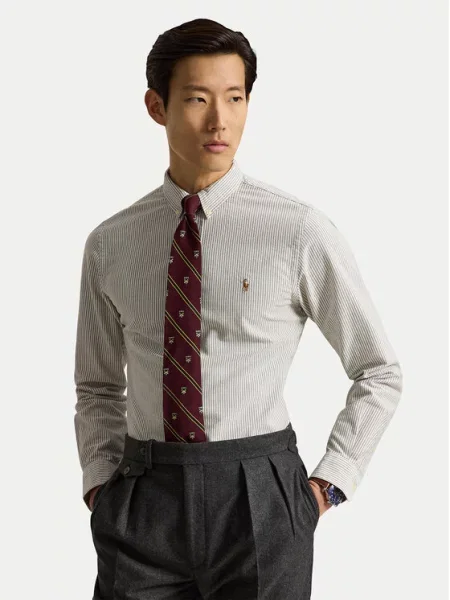 Polo Ralph Lauren Πουκάμισο Ανοιχτό Custom Fit μπεζ
