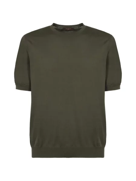 Pulover Slowear scurt cu nervuri verde