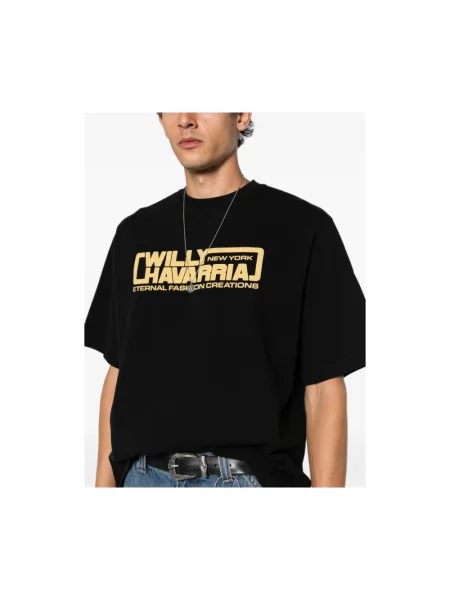 Koszulka Willy Chavarria z nadrukiem czarna