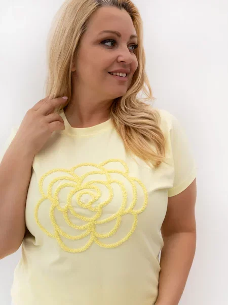 Tricou Relevance cu aplicații galben