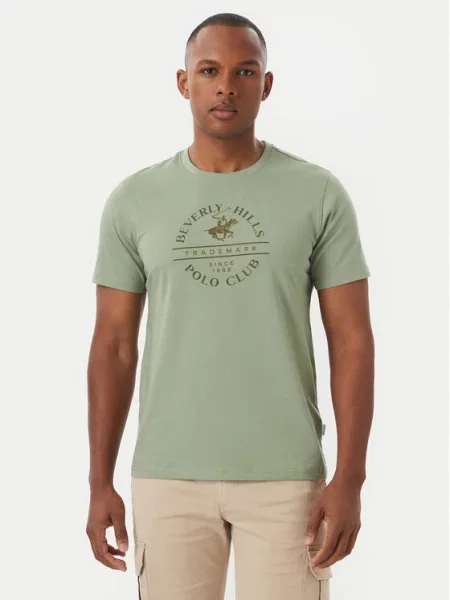 Поло тениска Beverly Hills Polo Club зелено