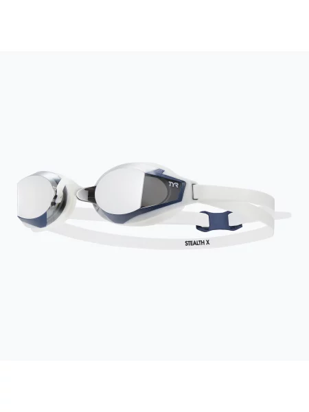 Okulary do pływania TYR Stealth-X Performance Mirrored silver/ white/ white białe
