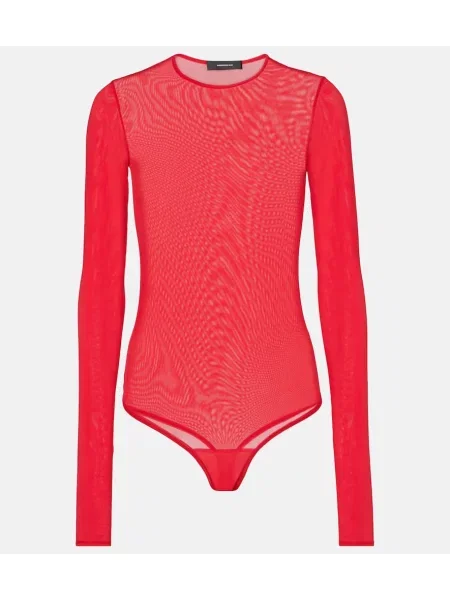 Body Wardrobe.nyc transparente plasă roșu