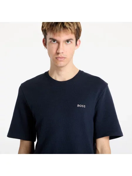 Къс тениска Hugo Boss с къс ръкав синьо