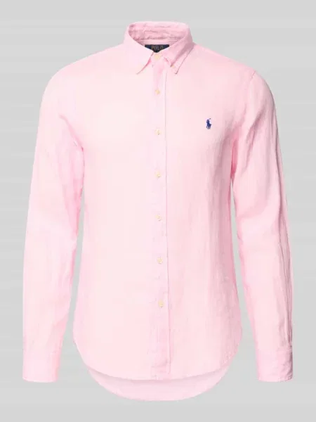 Koszula casualowa o kroju slim fit z czystego lnu Polo Ralph Lauren różowa