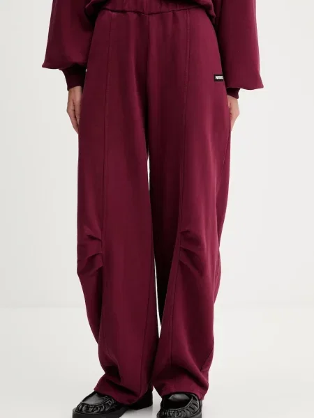 Rotate pantaloni de trening din uni bordo