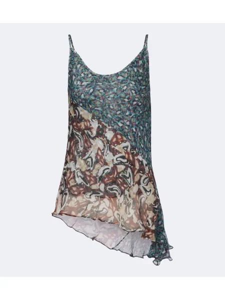 Top Dries Van Noten cu imagine asimetric