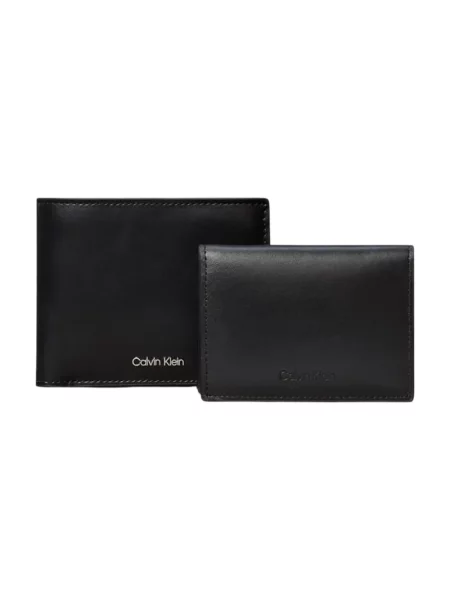 Portfel Calvin Klein skórzany z logo czarny