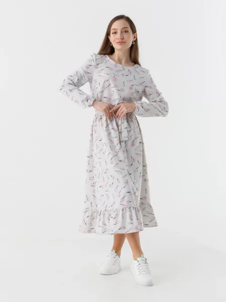 LAWA Сукня міді Молочний Поліестер/еластан