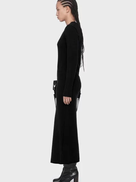 Шерстяное платье Allsaints черное