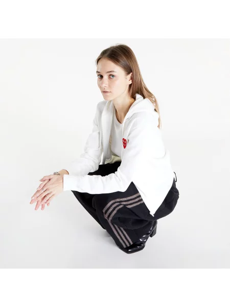 Hanorac Comme des Garçons PLAY Double Heart Zip Hoodie White L alb