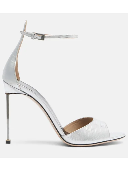 Sandale Tom Ford din piele argintiu