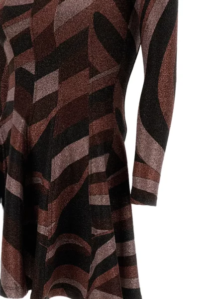 Rochie Pucci cu imagine din jerseu maro