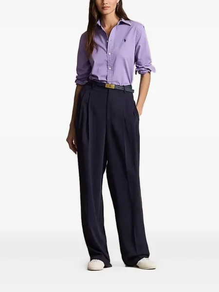 Lanena polo majica Polo Ralph Lauren karirana zelena