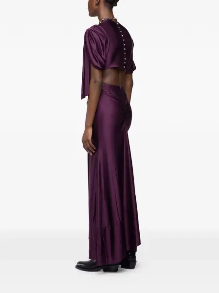 Rochie maxi Rabanne cu volane violet