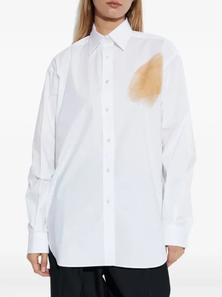 Cămașă Moschino cu imagine cu imprimeu abstract alb