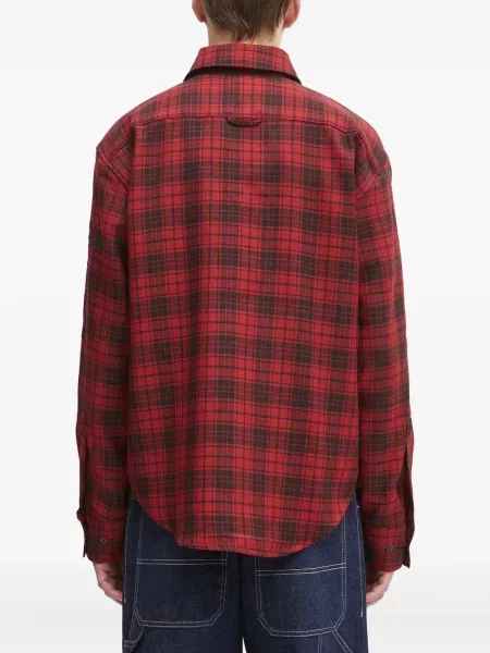 Карирана дълго риза Vetements червено